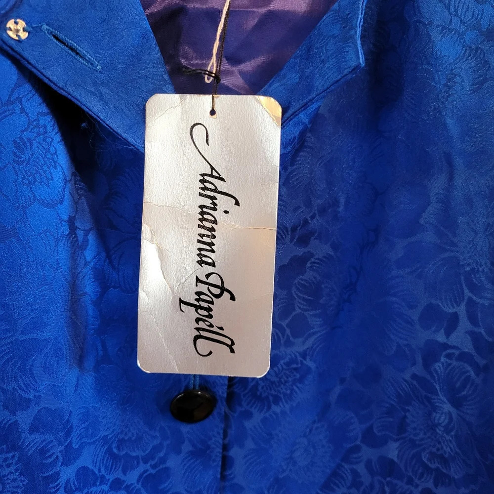 Vintage Adrianna Papell Peplum Silk Blouse - Picture 8 of 8